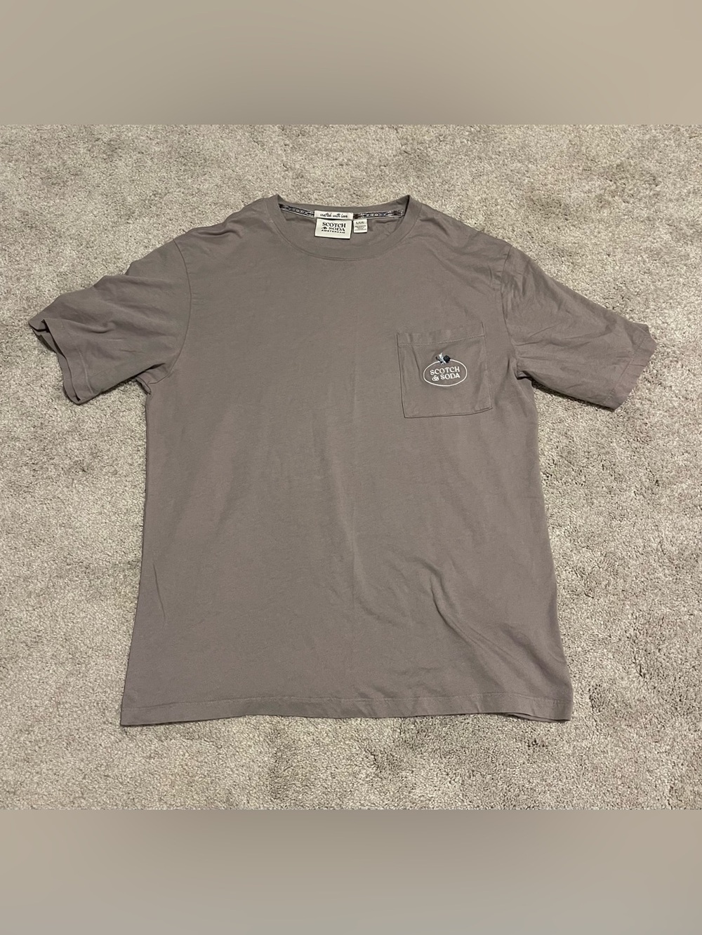 Scotch & Soda Short Sleeve Pocket Tee in Taupe Gray